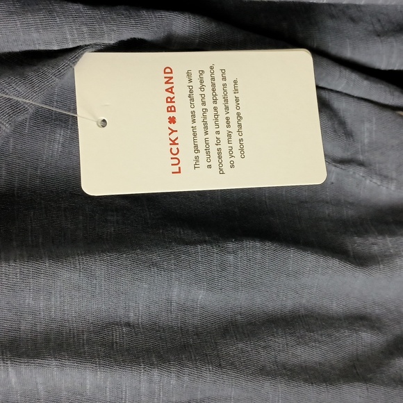 Lucky Brand Blue Embroidered Cutout V-neck Top XL - Picture 7 of 7